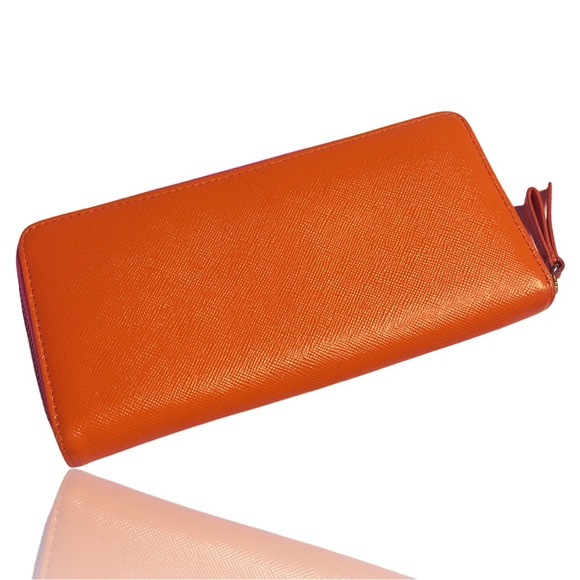 COPY - Leather Wallet ✨🍊Samantha Thavasa Orange 🍊 Fuchsia wallet - Picture 7 of 9